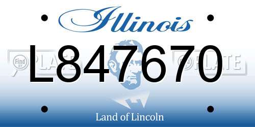 L847670 Illinois License Plate