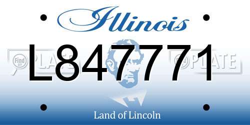 L847771 Illinois License Plate