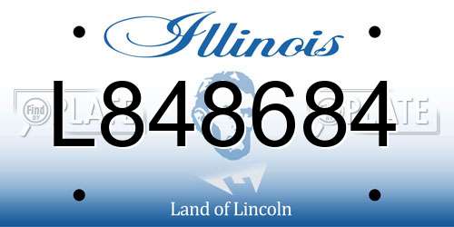 L848684 Illinois License Plate