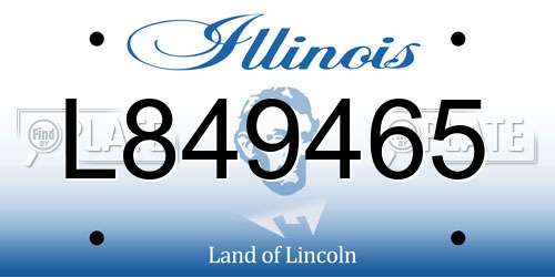 L849465 Illinois License Plate