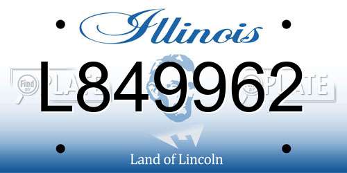 L849962 Illinois License Plate