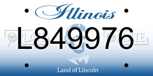 L849976 Illinois License Plate