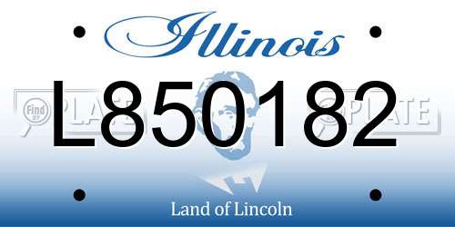 L850182 Illinois License Plate