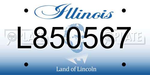 L850567 Illinois License Plate