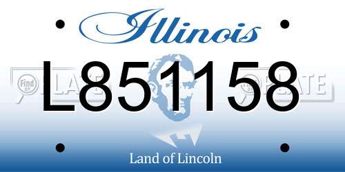 L851158 Illinois License Plate