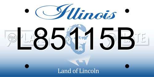 L85115B Illinois License Plate