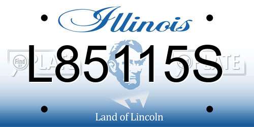 L85115S Illinois License Plate