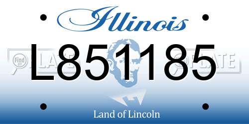 L851185 Illinois License Plate