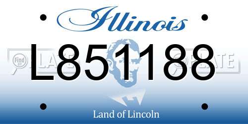 L851188 Illinois License Plate