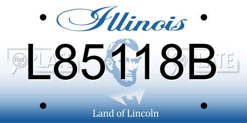 L85118B Illinois License Plate