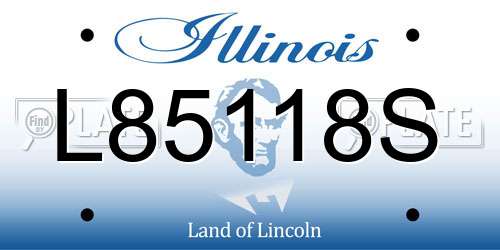 L85118S Illinois License Plate