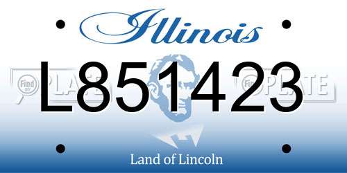 L851423 Illinois License Plate