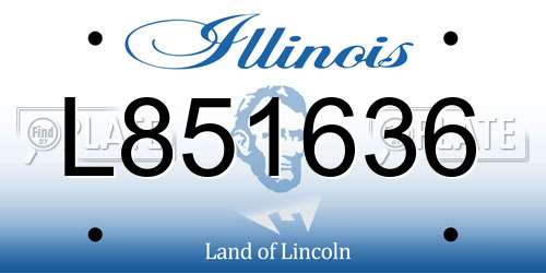 L851636 Illinois License Plate