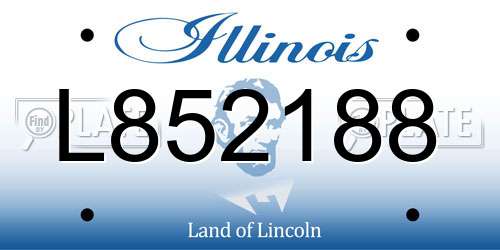 L852188 Illinois License Plate