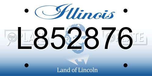 L852876 Illinois License Plate