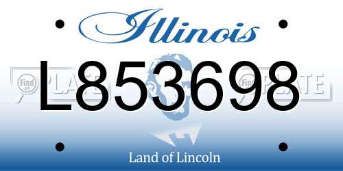 L853698 Illinois License Plate