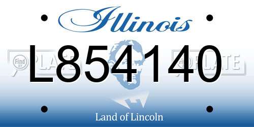 L854140 Illinois License Plate