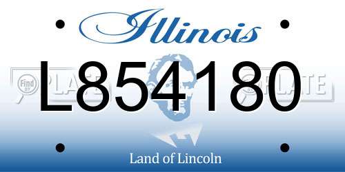 L854180 Illinois License Plate