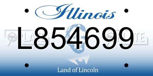 L854699 Illinois License Plate