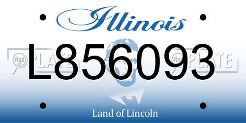 L856093 Illinois License Plate