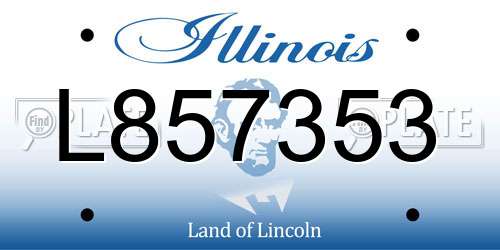 L857353 Illinois License Plate