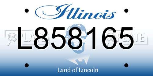 L858165 Illinois License Plate
