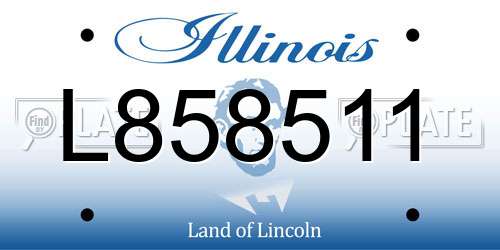 L858511 Illinois License Plate