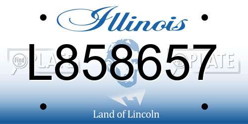 L858657 Illinois License Plate