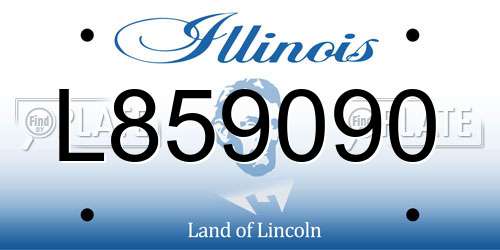 L859090 Illinois License Plate