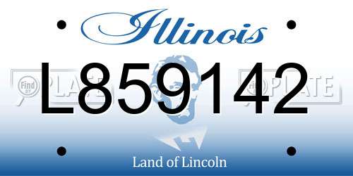 L859142 Illinois License Plate