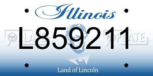 L859211 Illinois License Plate