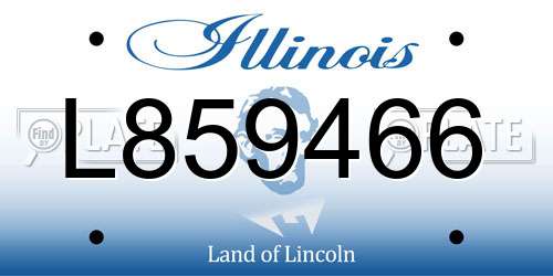 L859466 Illinois License Plate