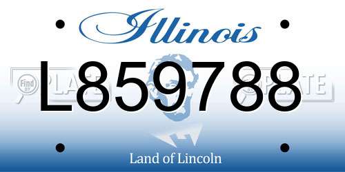 L859788 Illinois License Plate