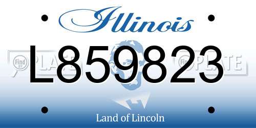 L859823 Illinois License Plate