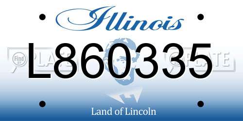 L860335 Illinois License Plate