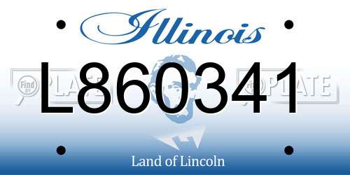 L860341 Illinois License Plate