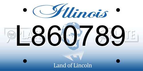 L860789 Illinois License Plate