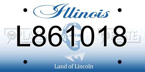 L861018 Illinois License Plate