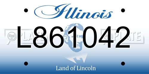 L861042 Illinois License Plate