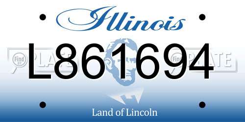 L861694 Illinois License Plate