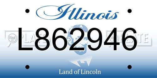 L862946 Illinois License Plate