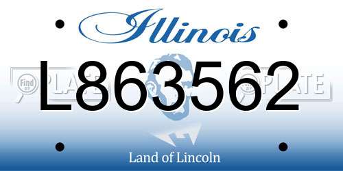 L863562 Illinois License Plate