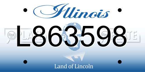 L863598 Illinois License Plate