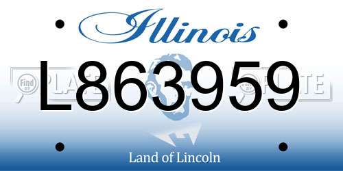 L863959 Illinois License Plate