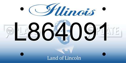 L864091 Illinois License Plate