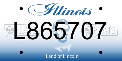 L865707 Illinois License Plate
