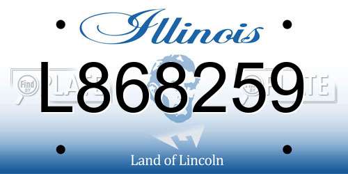 L868259 Illinois License Plate