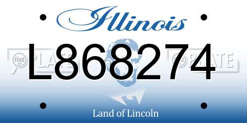 L868274 Illinois License Plate