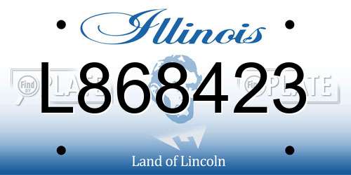 L868423 Illinois License Plate