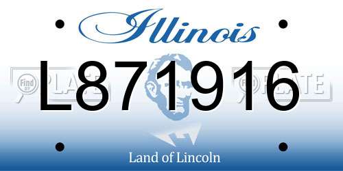 L871916 Illinois License Plate